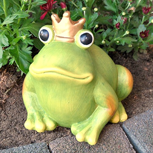 Dekofigur Frosch Froschkönig Terracotta Garten Deko neu - 2