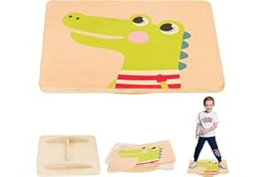 ARK MIIDO Wooden Balance Board for Kids, Wooden Rocking Seesaw, Balance Seesaw Sensory Training Equipment Indoor Outdoor Play for Kids Toddlers