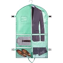 Sacchetto Appendiabiti Pieghevole Con 4 Tasche | Impermeabile E Trasparente | Per Viaggi E Ballo - Foto 3