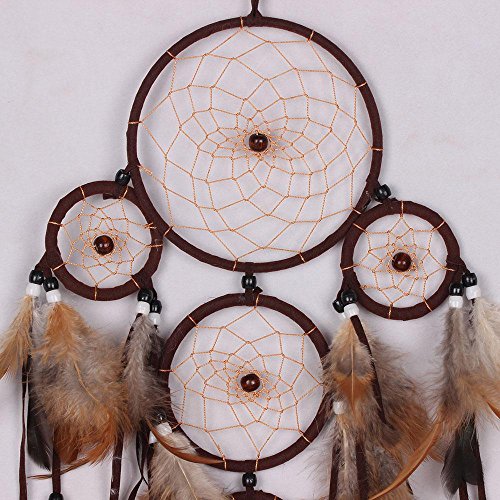 SOLEDI Dreamcatcher Traumfänger Glücksbringer aus der schönsten Geschichten in der amerikanischen indischen Mythologie Braun - 6