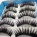 CHIC*MALL 5 Pairs Natural Long Black Eye Lashes Makeup Handmade Thick Fake False Eyelashes