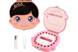 Lvjkes porta dentini da latte, scatolina porta dentini, Scatola dei denti in legno per bambini, scatola dei denti per bambini e ragazze, scatola porta dentini da latte (Rosa/Ragazza)