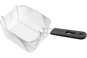 Cabilock Acier Inoxydable Panier de Friture Français Frites Panier Titulaire Frire Panier Frit Alimentaire Table De Service Puce Panier pour Frites (Argent)