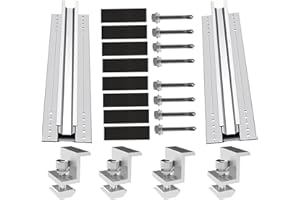 MENAYODA Kit de montage pour panneau solaire, en alliage d'aluminium, système PV, rail de fixation de 30 cm, support pour panneau solaire photovoltaïque