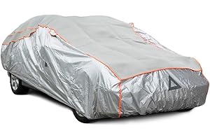 Navaris Bâche de Protection Voiture - Housse Anti-Grêle Taille L pour Auto - Couverture Étanche pour Carrosserie Véhicule en Hiver Extérieur