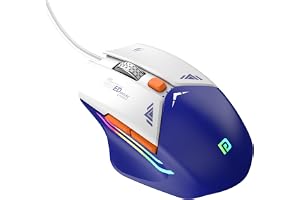 Portronics Vader Wired Gaming Mouse with 6 Buttons, Thumb Support, Adjustable DPI (6400 Max), RGB Light Effects, Ergonomic Design, 1.5 m Long USB Cable for Laptop & PC (Blue)