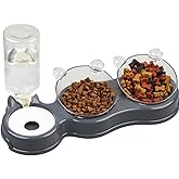 Glipet Double Chamber - 3-Piece Nutrition Food and Water Container Gray 500 ml 36 * 21 * 16 cm