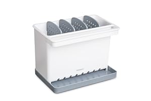 YOHOM Kitchen Sink Caddy 3-in-1 Sink Brush Holder Sink Tidy Washing up Sponge Caddy Dish Cloth Holder Organizer for Countertop Plastic Cleaning Sponge Holder with Divider