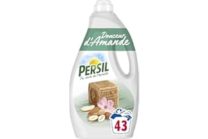 Persil - Lessive Liquide Douceur d'Amande – Parfum aux extraits naturels de Vanille - Encore Plus Efficace Même à Froid - Testée Dermatologiquement - 43 Lavages