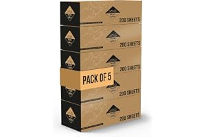 Nice Touch Facial Tissue Black & Gold Box - 5 Packs of 200 Sheets - Contains 1000 Premium 2 Ply Tissues