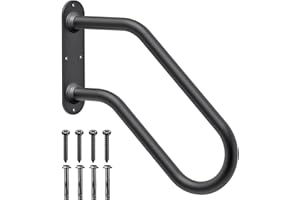 SELEWARE Corrimano antiscivolo resistenti per esterni, 1-2 gradini, montaggio a parete, per ringhiera per scale, maniglia di sicurezza a forma di U, per garage, portico, giardino (diametro tubo da 3,3