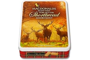 FUNTASY GIFTS MacDonalds Scottish Pure All Butter Shortbread Assortment Tin 500g - Luxury Stag Design packaging - Baked in Scotland - Traditional Christmas Gift