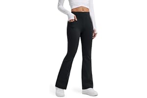 Libin Legging Thermique évasé pour Femme Pantalon de Randonnée Imperméable Sport d'hiver Yoga Bootcut Pantalon avec Poches