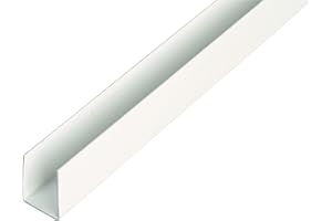 Alberts 498955 - Profilo a U, in plastica, bianco, 1000 x 21 x 10 mm, set da 10 pezzi