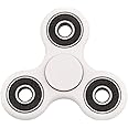 Premsons® Hand Spinner Desk Toy - High Speed Smooth Finger Spin Sensory Fidget Stress Relief Game Play for Kids & Adults - Birthday Party Gift - Four Bearing - White + Black Bearing