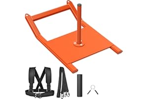 BeneLabel Weight Sled, Gym Fitness Sled Weighted Pull Push Sledge Athletic Exercise Equipment for Grass Speed Running Training Strength Improvement with Harness Vest/Strap for 2.5-5cm Plate