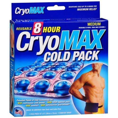 Cryo Cold Pack with Flexible Straps, Reusable, Medium 1 ea by Cryo Max