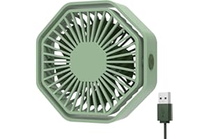 Bigqin Mini Potente Ventola Silenziosa Portatile, 3 Velocità per Camera Da Letto, Scrivania, Domair (Rotazione a 360 °, Alimentata Da USB), Verde