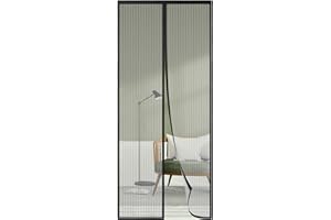 Mosquitera Puerta Magnética 60x190, SHA2WEN Mosquiteras para Puertas Negro, Disfrute del Buen Verano en Familia