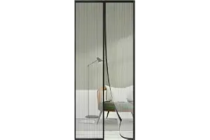 Mosquitera Puerta Magnética 60x180, SHA2WEN Mosquiteras para Puertas Negro, Disfrute del Buen Verano en Familia