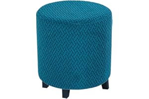 HHONGWYT Rund Ottomane Schonbezug Hockerbezug 31x38/37x35/45x35/ 50x40/63x35 Hocker Husse für Fußhocker Stretch Bezug Ottomane Überzug Hocker Protector Waschbar Hockerabdeckung,#2,63x35cm(24.8x13.7)
