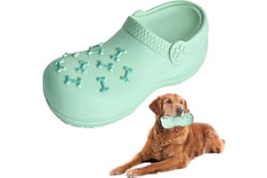 DEARBAG Giocattoli da Masticare per Cani a Forma di Pantofola, Gomma Naturale Resistente, Squeak Interattivi Gioco per Cane per Piccola, Media, Grande Taglia Masticatori Aggressivi (Verde)