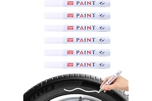 AJUNLKVDR Pennarello a vernice bianco, per pneumatici, permanente, impermeabile, pennarello bianco per auto, pennarello permanente impermeabile, pennarello per vernice impermeabile