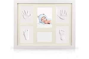 GRACELAZA Marco de Fotos para Bebe de Huellas y Handprint - Impresionante Regalo pare Bebés y Recién Nacido - Decoraciones Memorables pare Pared y Escritorio - Guarda Recuerdos Preciosos para Siempre