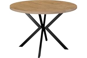 Mesa de comedor extensible BAARN 100/140/180x100x76 cm Lancelot roble/negro by Polini Home