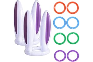 HONGCI 2 Sets Easter Party Toss Game Inflatable Bunny Rabbit Ears Hat Ring Toss Game with 8 Rings for Kids Adults Family Easter Party Favors Fun Games