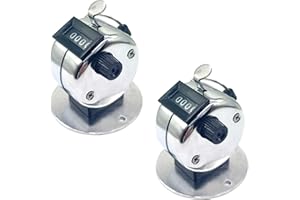 FLYLIN 2 Stück Handzähler Zähler, Mechanischer Metall Tally Zähler Klicker Counter mit Halterung, 4-Stellige Zähler für Personenzähler, Reihenzähler Stricken, Golfergebnisse, Filmmaterial, Laufmeile, Sport