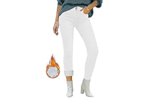 Vetinee Jeans foderati in pile per le donne invernali a vita alta Jeggings termici skinny stretch denim leggings
