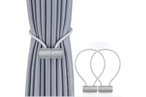 Unictop Raffhalter mit Magneten, 2 Stück Vorhang Raffhalter Klemme zum Halten Ihrer Vorhänge oder Gardinen, für Zuhause, Büro, Dekoration