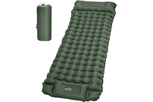 Tuocal Sleeping Pad for Camping, 9cm Thickness Ultralight Camping Inflatable Mattress with Built-in Foot Pump, Waterproof Self Inflating Mattress with Carry Bag for Hiking, Backpacking, Traveling