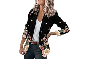 WWricotta Blazer Femme Chic Et Elegant - Revers Devant Ouvert Slim Fit Manteau Cardigan Coupe AjustéE Blazer LéGer Bureau Blazer Fluide Femme