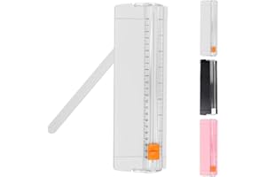 SUKEVITOR Mini Paper Cutter, Guillotine A4 A5 Paper Trimmer with Automatic Security Safeguard, for Scrapbooking, Labels, Card, Craft Paper and Photos (Color: White)