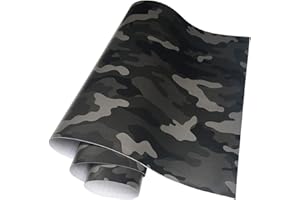 LKXHarleya Noir Camouflage Vinyle Film AdhéSif Voiture Vinyle Autocollant VéHicule Protection Film De Protection Film Camouflage Vinyle Film Pour Voiture VéLo Moto Bateau Ordinateur Portable, 50x152cm