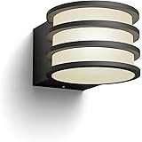 Philips Hue White Lampada da Parete per Esterni LED Smart Lucca, Luce Bianca Calda, Dimmerabile, 9.5W