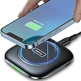 INIU Wireless Charger, 15W Qi-Certified Fast Wireless Charging Pad with Sleep-friendly Adaptive Light for iPhone 13 12 11 Pro