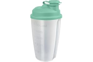 Westmark Gobelet Mélangeur/Shaker avec Echelle/Graduation de mesure, Disque Mélangeur amovible et Bec verseur refermable, Capacité : 0,5 l, 2435227M, Vert-menthe