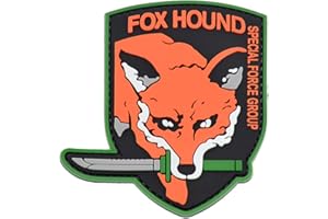 LA PATCHERIA Patch Metal Gear Fox Hound 8.5x9.5cm - Patch 100% Gomma con Velcro® originale Velcro® Brand Hook Cucito sul Retro - 3D alta definizione - per Decorare Giacche, Zaini, Uniformi