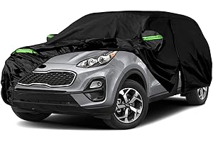JUDANNA Bâche Voiture Étanche Compatible avec 2011-2024 Kia Sportage SWB SUV, Housse de Voiture complète Housse Voiture Extérieur Respirante avec Fermeture éclair de Porte et Bandes Coupe-Vent