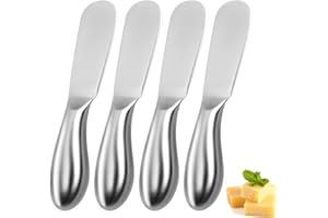 AOTOPYU 4 piezas Juego de cuchillos esparcidor mantequilla de acero inoxidable para queso cuchillo Cortar Fruta pequeño pan crema cuchillos 14 x 2 cm