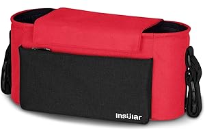 SONARIN Waterproof Bolsa Organizadora para Cochecito de Bebé Changing Bag,Bolso de mano,Capacidad Grande para el iPhone, pañales y accesorios(Rojo)