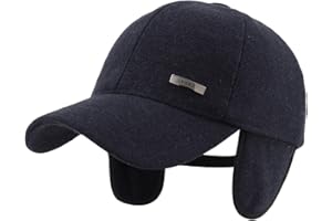 Gisdanchz 22-23 1/2 / 56-60cm Men's Winter Warm Baseball cap with Ear Flap And Metal Buckle