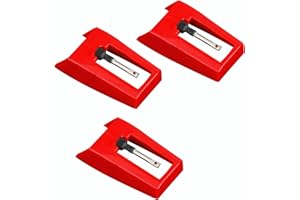 NUMLOT Puntine per Giradischi, 3 Pezzi Puntina per Giradischi, Aghi per Giradischi Universale per Giradischi in Zaffiro Giradischi con Diamante Durevole per Giradischi in Vinile (Rosso)