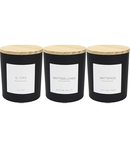 R FLORY 2er Set Glasbehälter Mit Bambusdeckel - 7oz Badezimmer Aufbewahrung