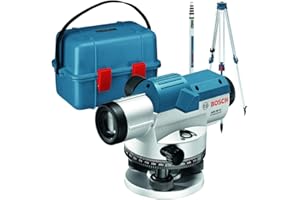 Bosch Professional Nivel Óptico GOL 26 G (aumento 26x, unidad de medida: 400 Gon, alcance: hasta 100 m, regla graduada GR 500, trípode BT 160, en maletín de transporte)
