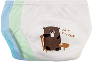 JOYO ROY Baby Töpfchen Trainingshose Mädchen Windelhose jungen Töpfchentraining Lernwindel Baumwolle Trainingsunterwäsche-Bär + Fuchs + Tiger-100cm