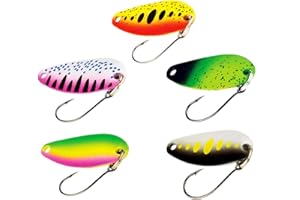 FISHN Ensemble de cuillères à Truite Gallo, Poids: 2 grammes, Longueur: 2,8 cm, appât à Truite, cuillère à Truite (5 pièces)
